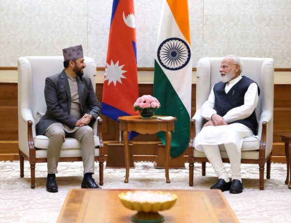 भारतीय प्रधानमन्त्री मोदीसँग रास्वपा सभापति लामिछानेको भेटवार्ता